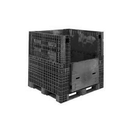 Akro-Mils Buckhorn BN4845442010000 Folding Bulk Shipping Container - 48"L x 45"W x 44"H, 2000 Lb. Cap. Black BN4845442010000